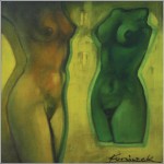 Akt - zielony... 80x80 / Nude - green...
